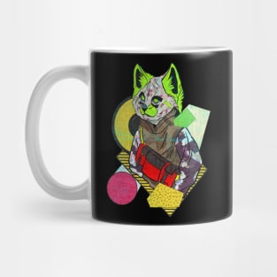 cool cat with shoulder bag Mug